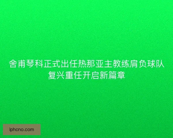舍甫琴科正式出任热那亚主教练肩负球队复兴重任开启新篇章